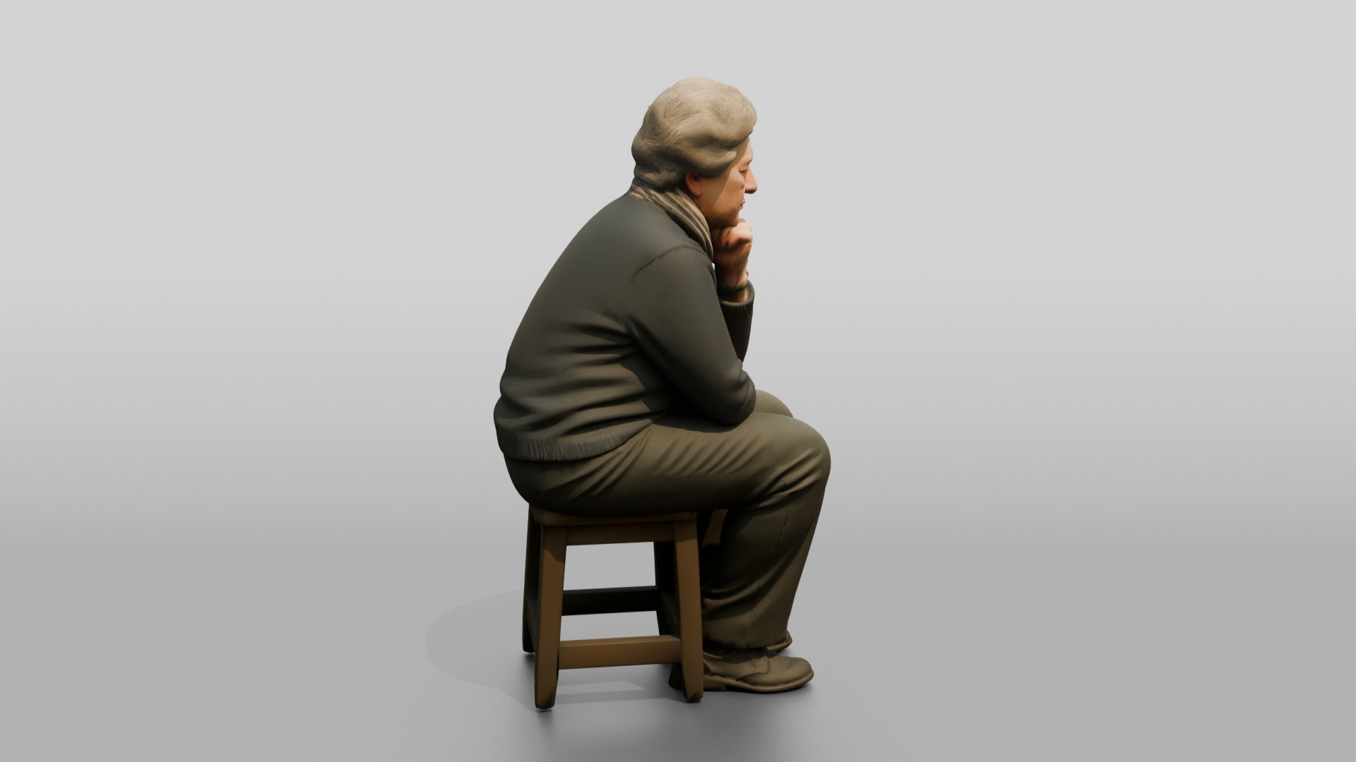 Homeless Woman Looking Pensive While Resting Her Chin on Her Fist