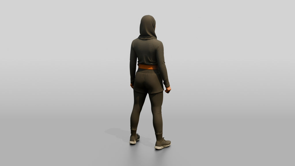 Woman in Sports Hijab and Belt