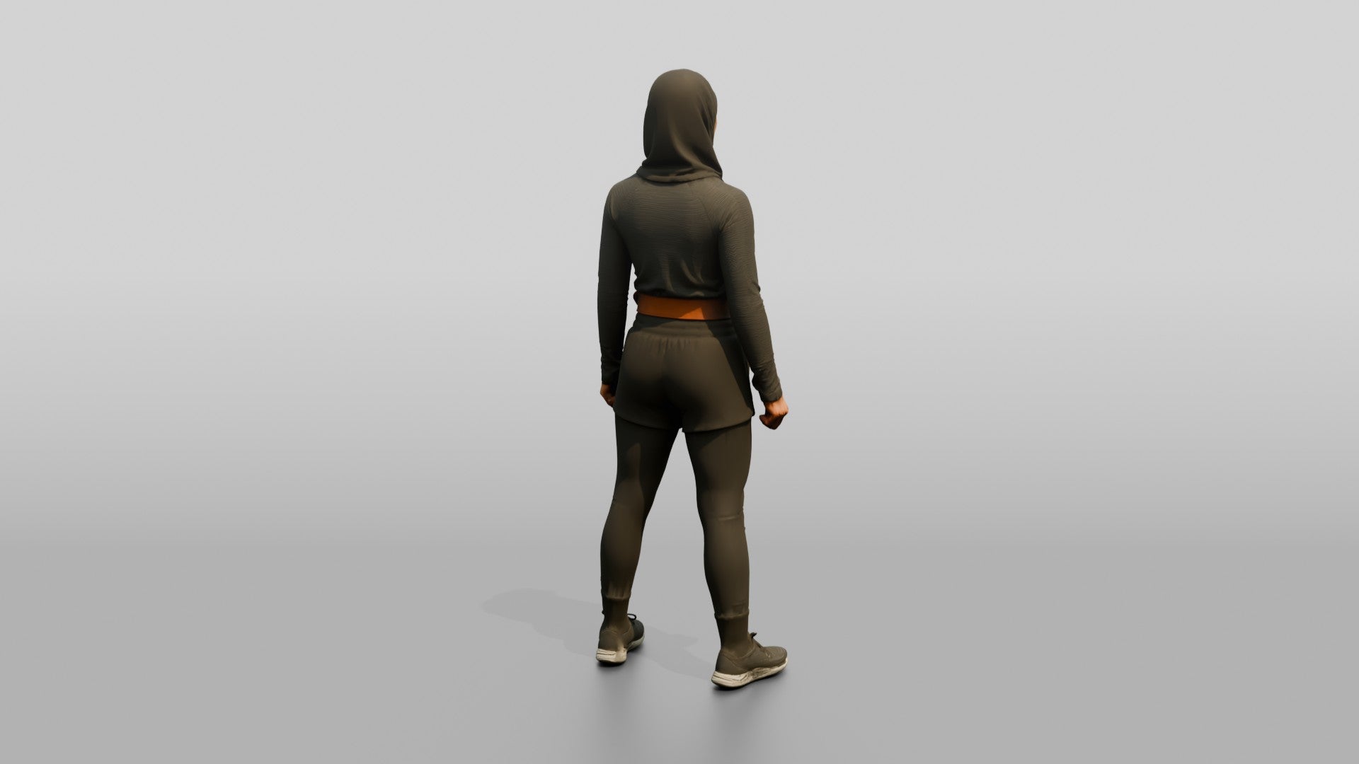 Woman in Sports Hijab and Belt