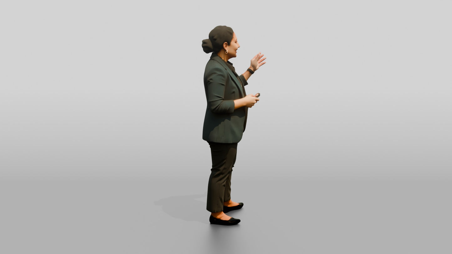 Businesswoman Presenting at a Screen