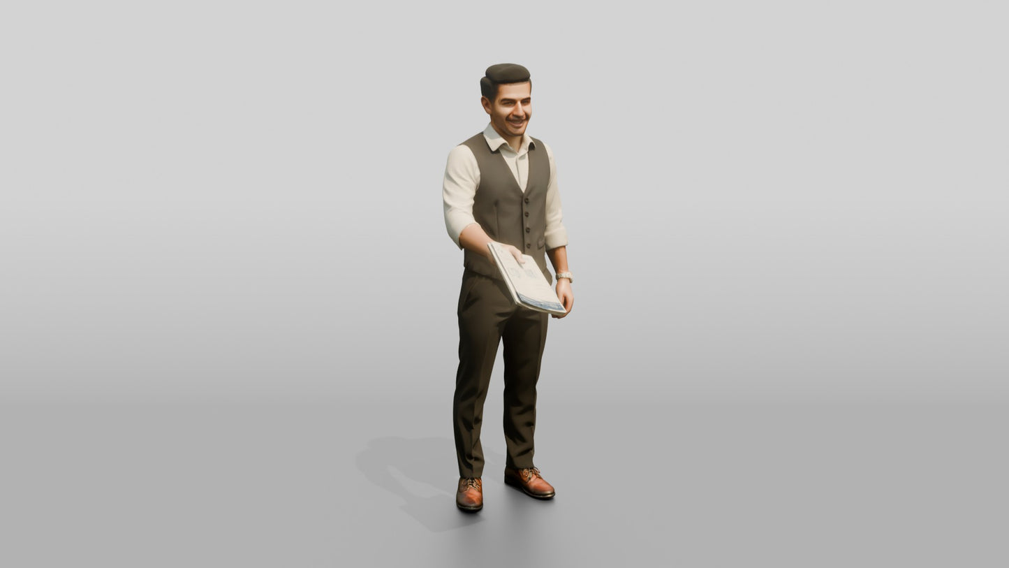 Man Reviewing a Document in a Vest