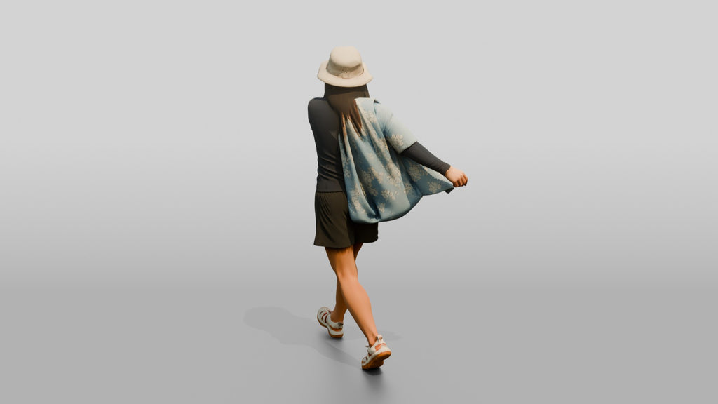 Woman Shrugging On Open Beach Shirt
