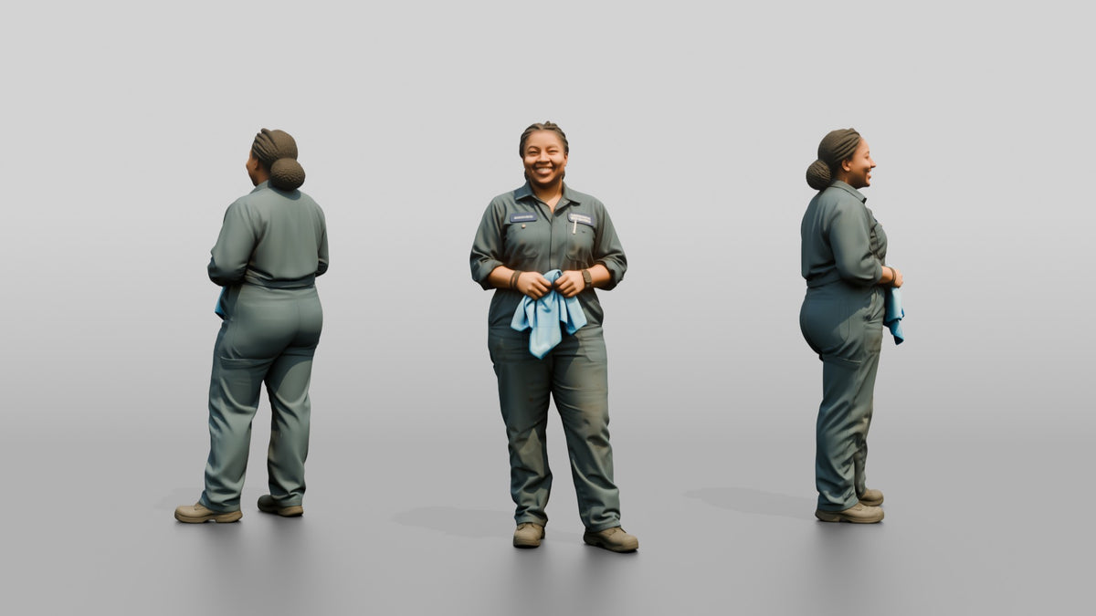 Mechanic Holding a Shop Towel - 3D character model