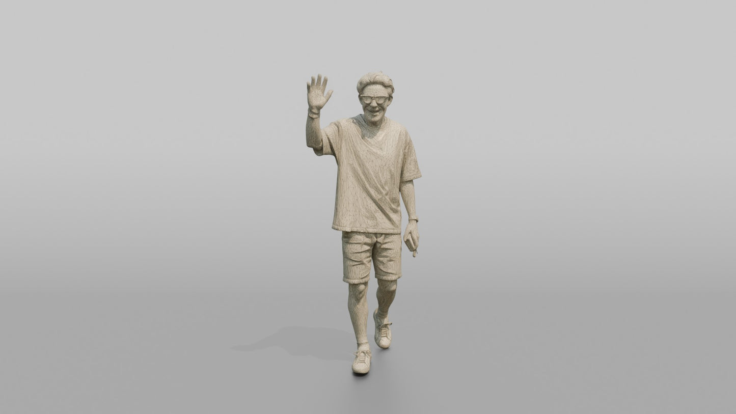 Scandinavian Man Waving to a Friend