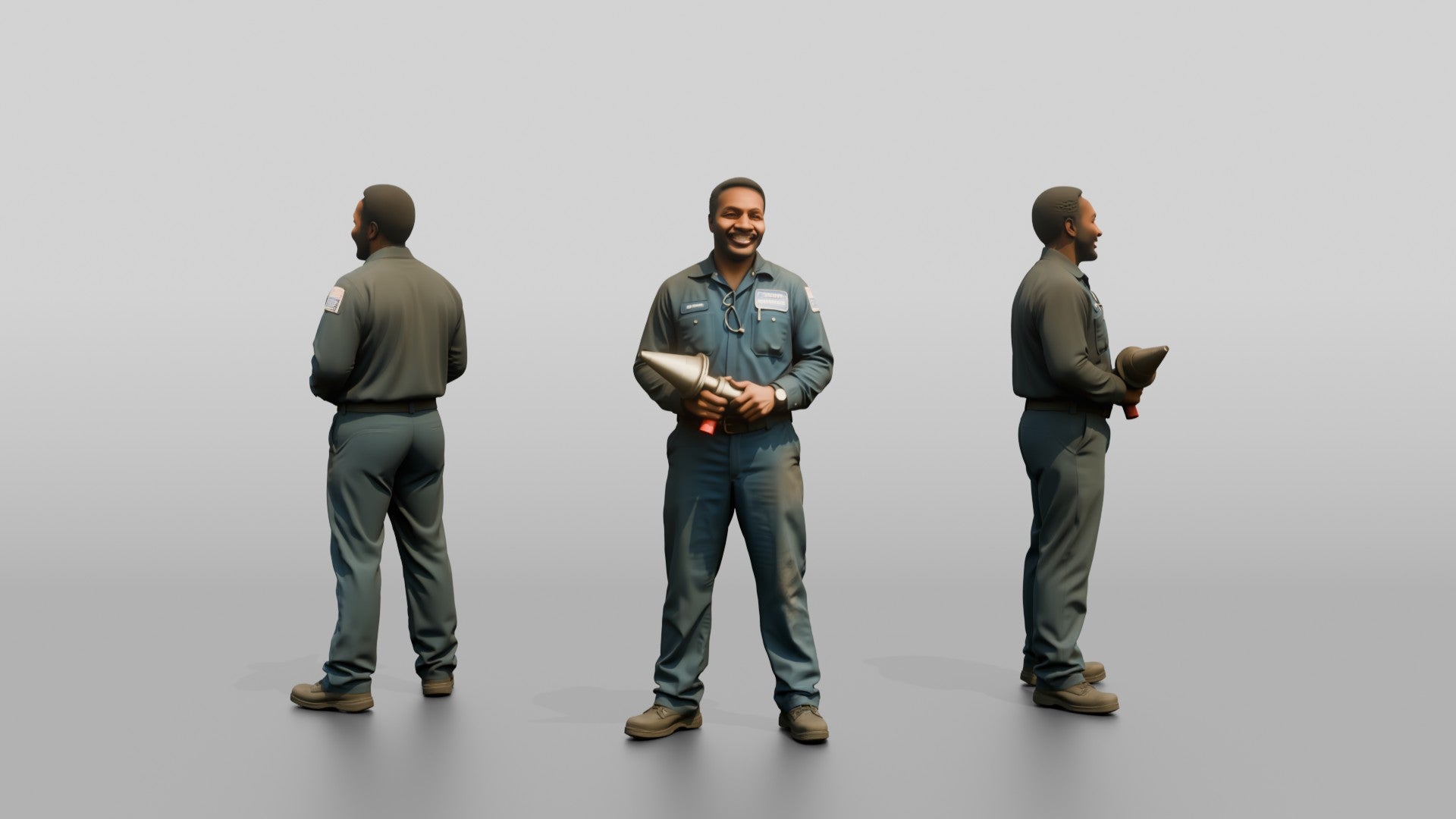 Mechanic Holding a Wheel Balancer Cone