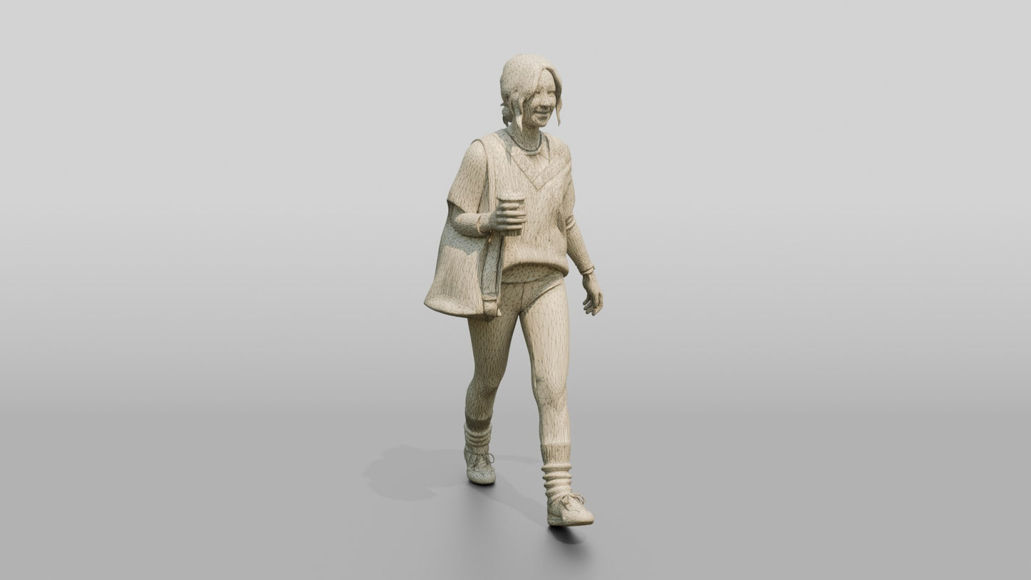 Walking Woman with Coffee