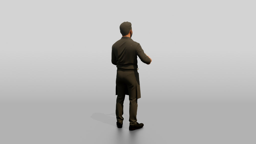 Server Holding a Bottle of Red Wine