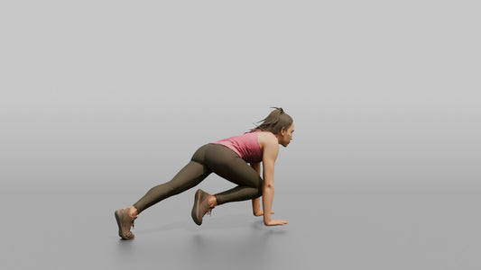 Bodyweight Athlete Woman In A Mountain-climber Position - 3D character model