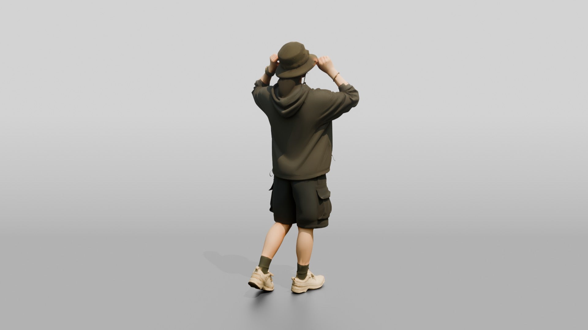 Woman Adjusting Her Tactical Bucket Hat