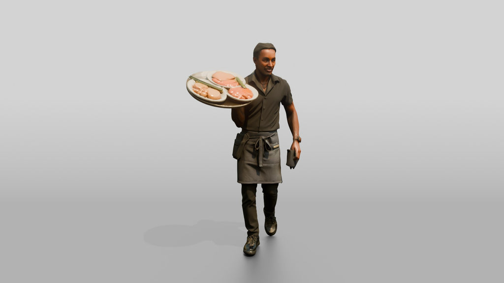 Server Balancing a Tray of Plates