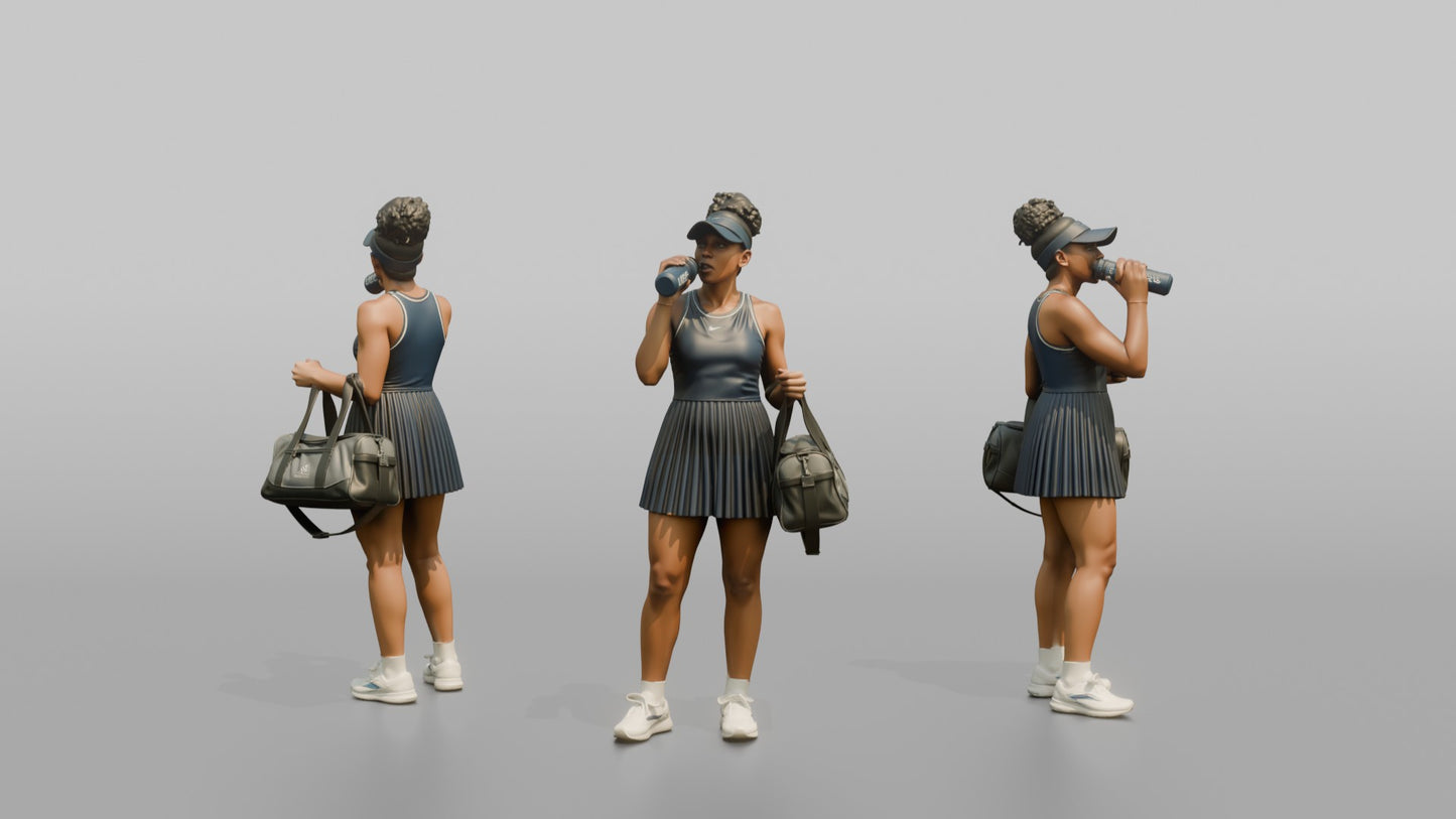 Vacationer Wearing Athletic Tennis Dress And Visor