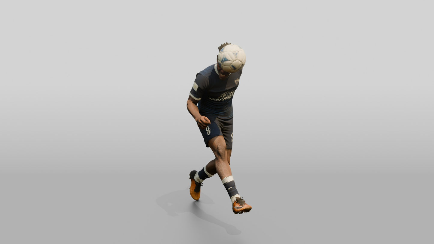 Soccer Player Powerful Header