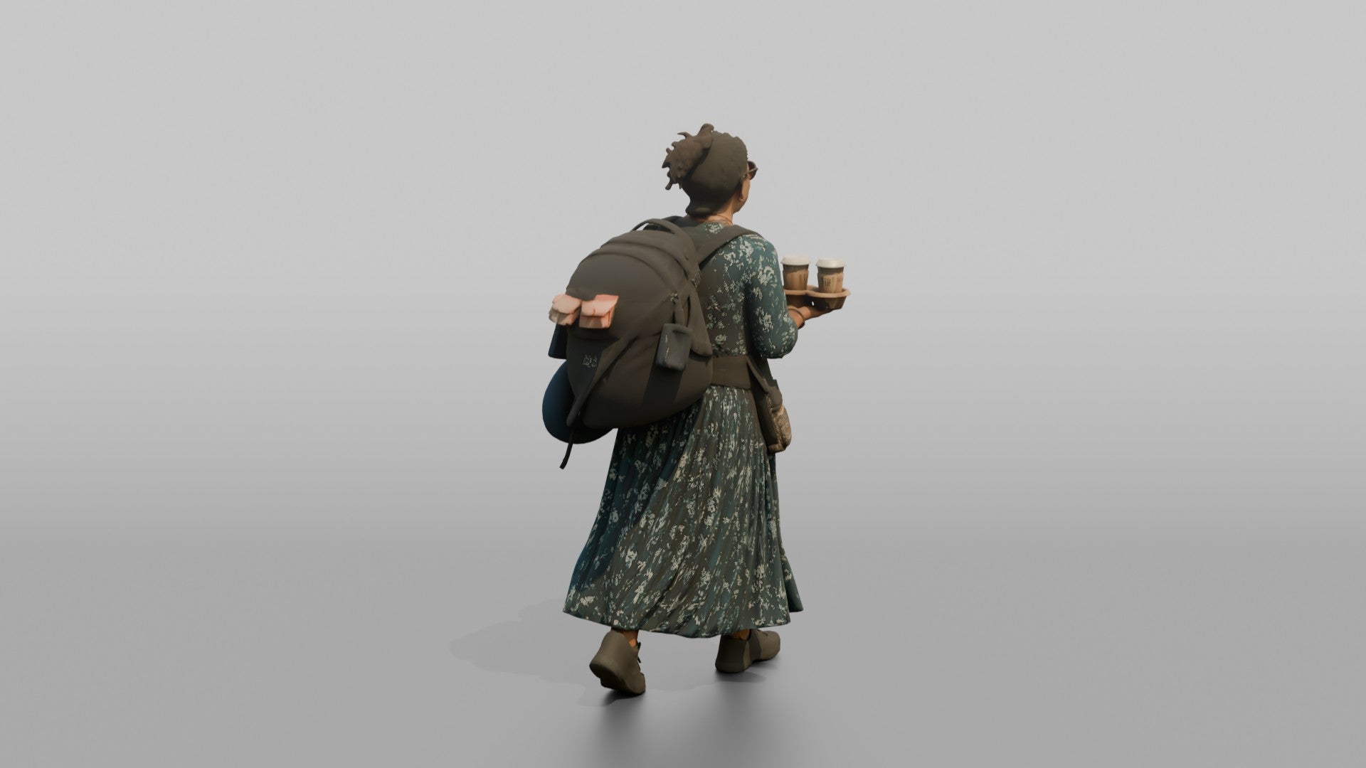 Traveler Carrying Coffee To The Gate
