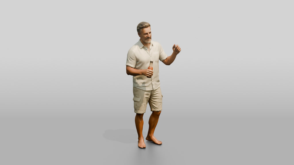 Older Man Dancing with a Beer
