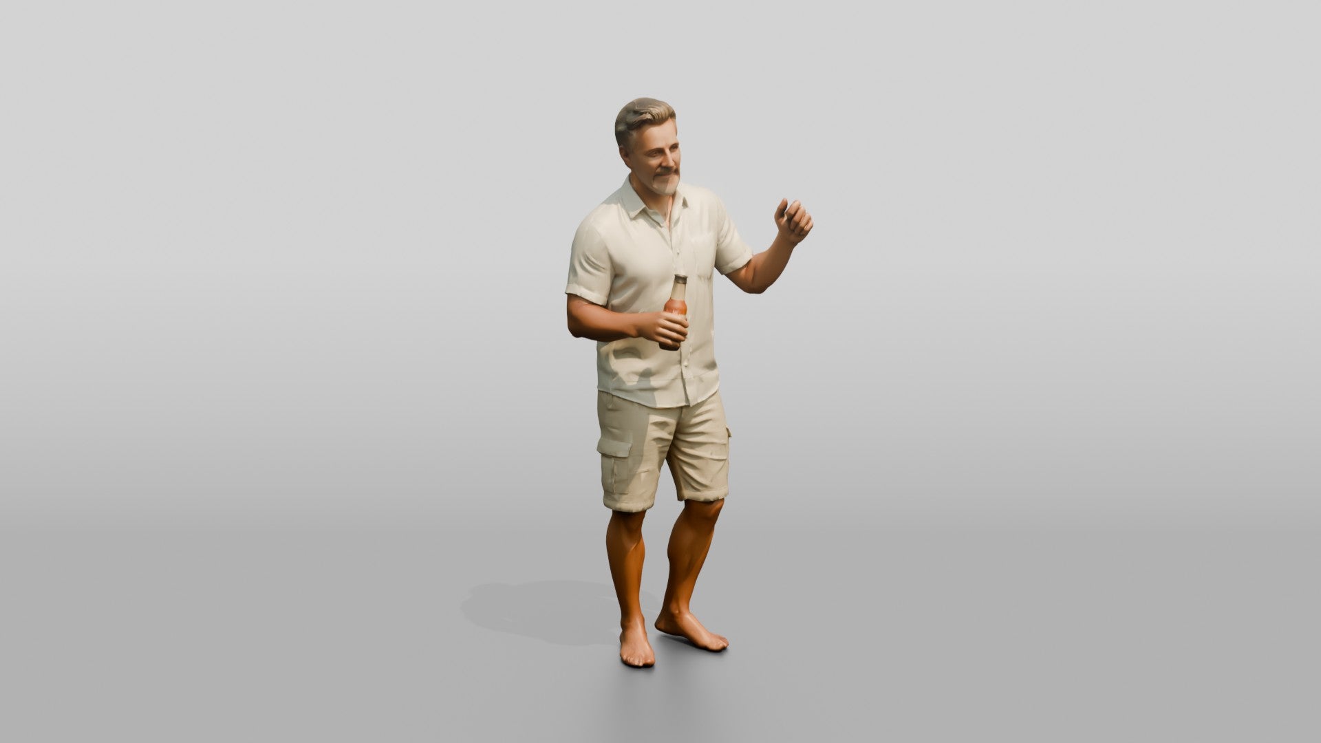 Older Man Dancing with a Beer