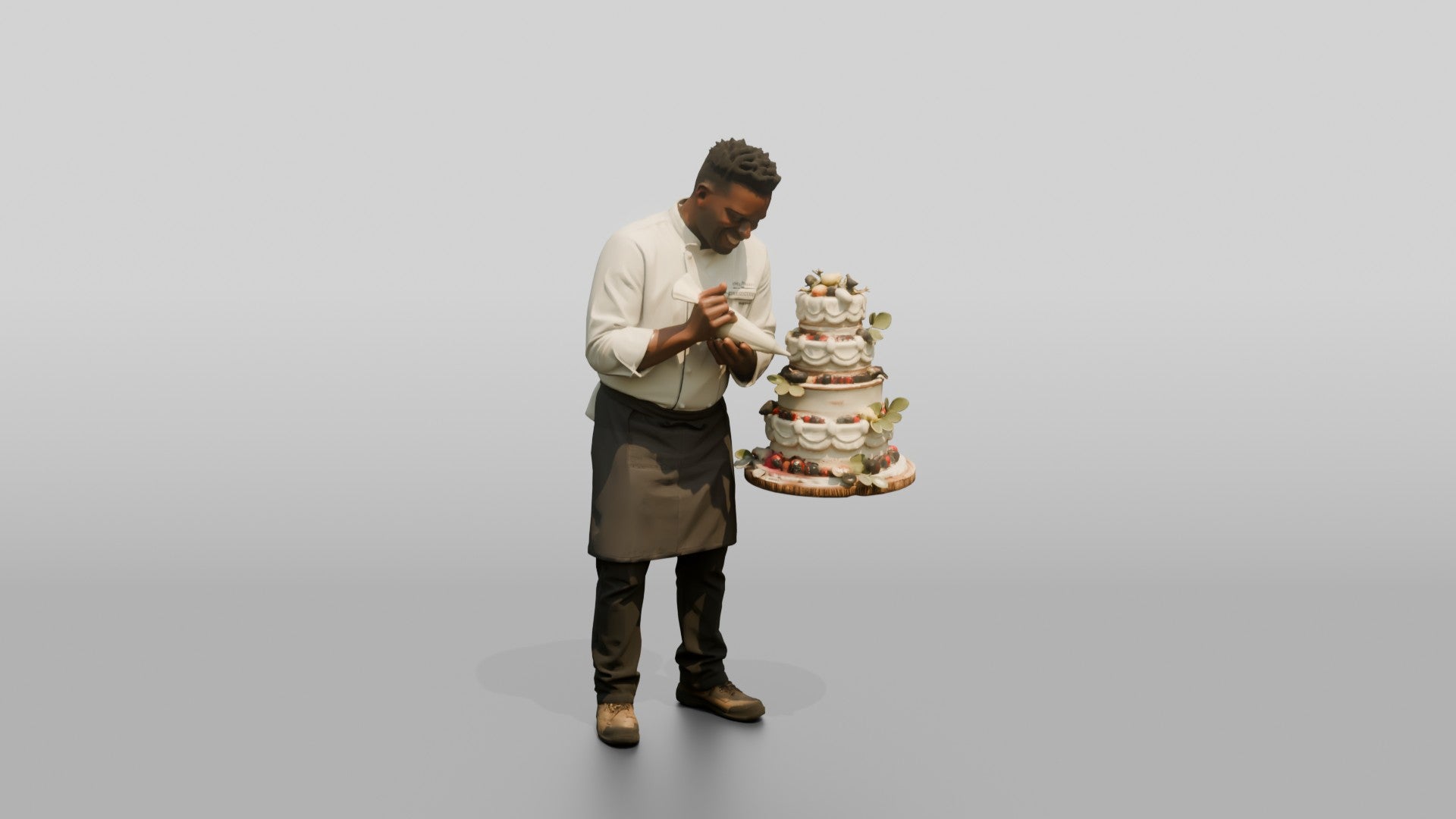 Pastry Chef Piping Whipped Cream