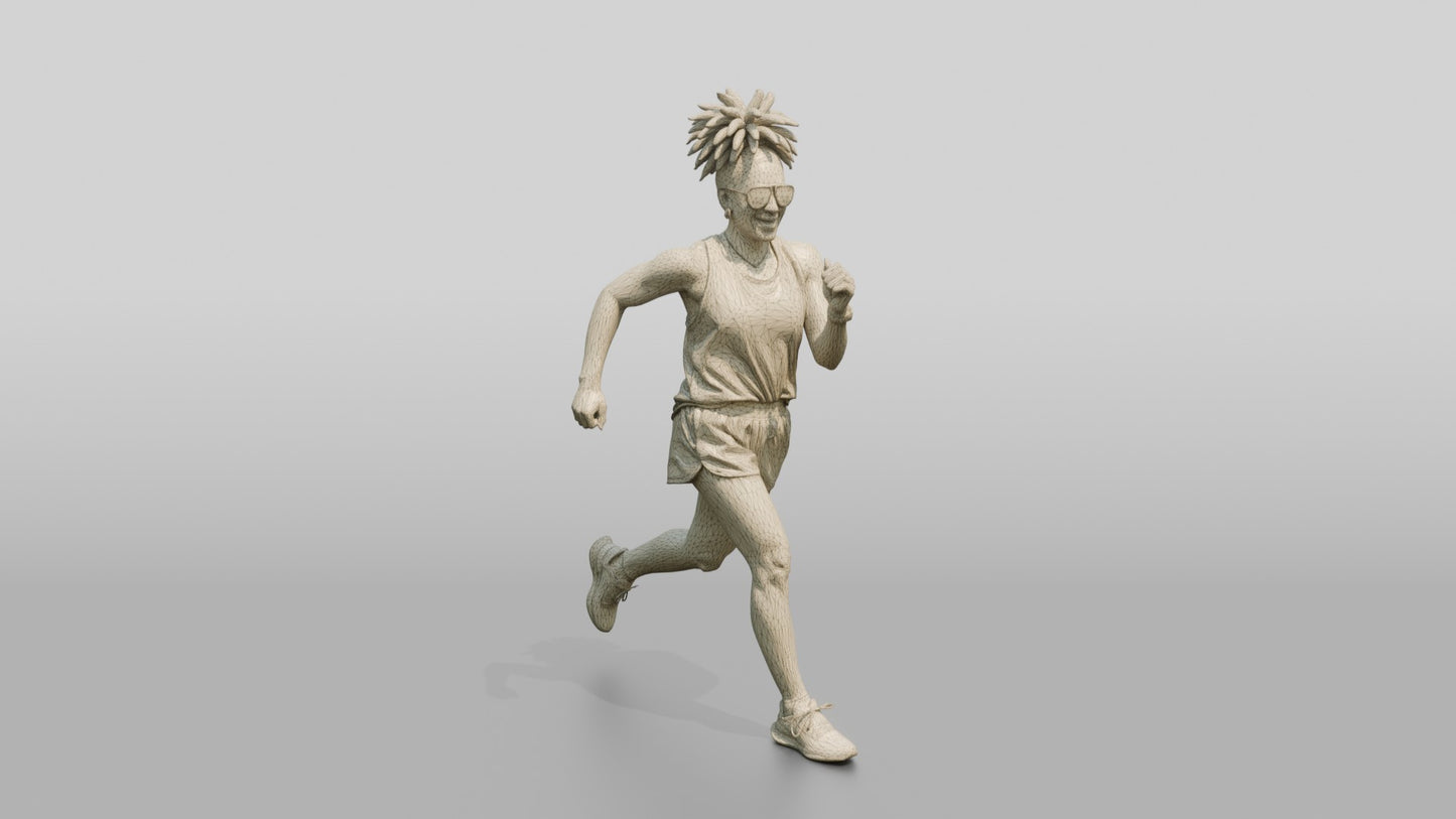 African-American Woman Striding Powerfully on the Beach
