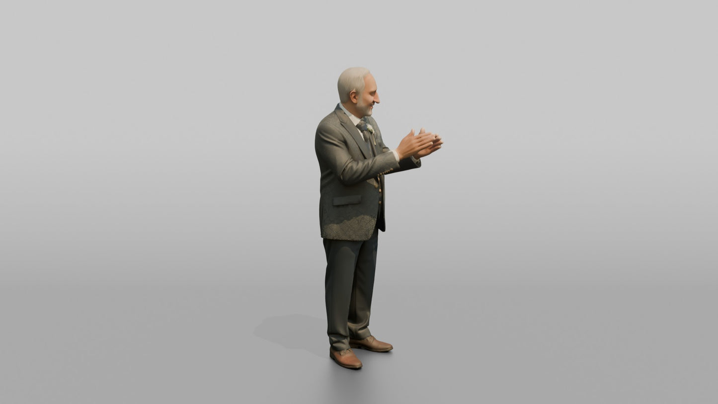 Elderly Middle Eastern Groom Clapping Rhythmically