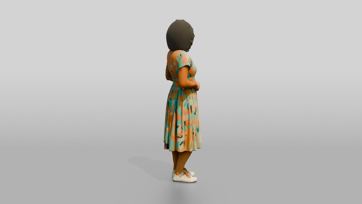 Colombian Woman in Vibrant Sun Dress