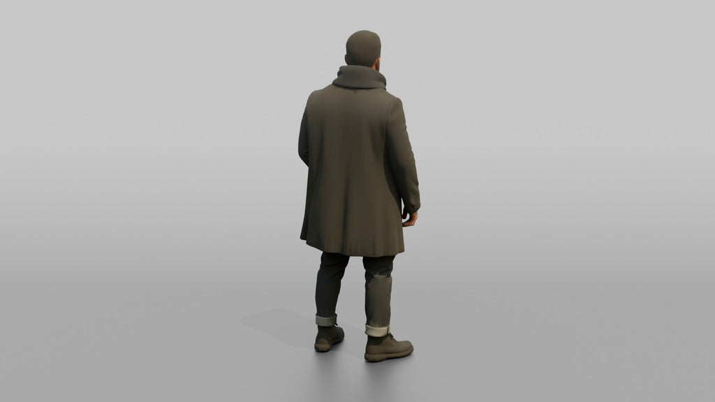 Middle Eastern Man in Long Overcoat and Boots