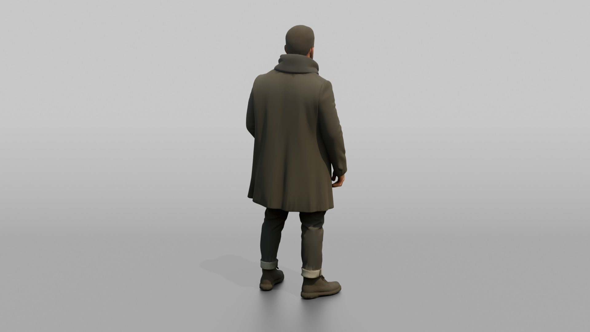 Middle Eastern Man in Long Overcoat and Boots