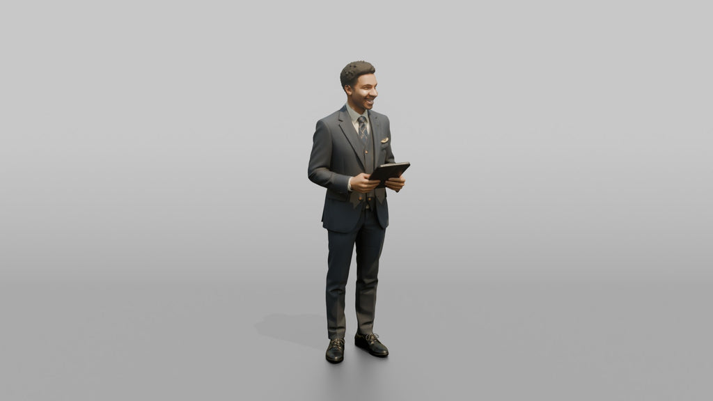 East Asian Airline Captain Standing with Hands in Pockets