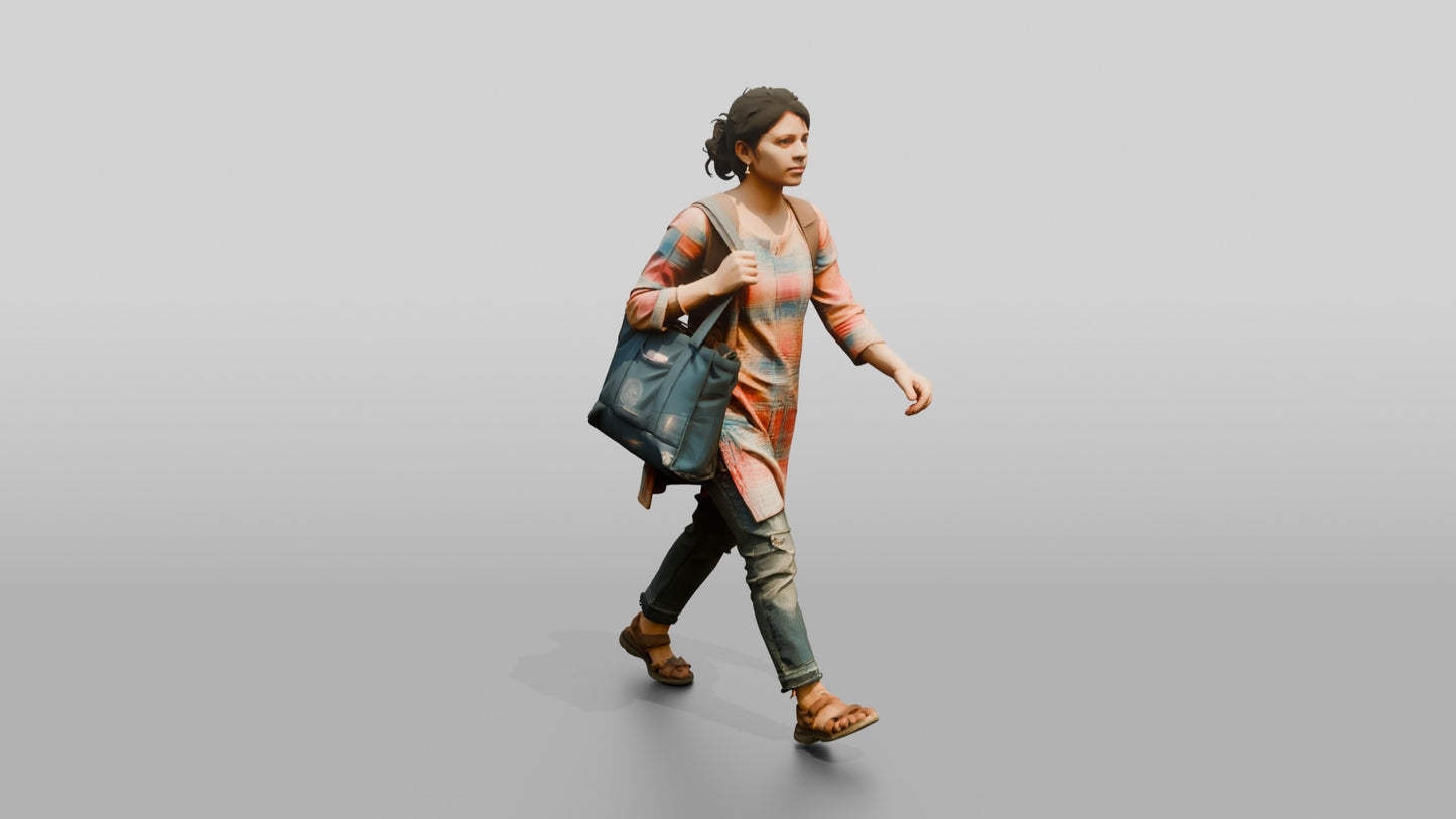 South Asian Female Walking