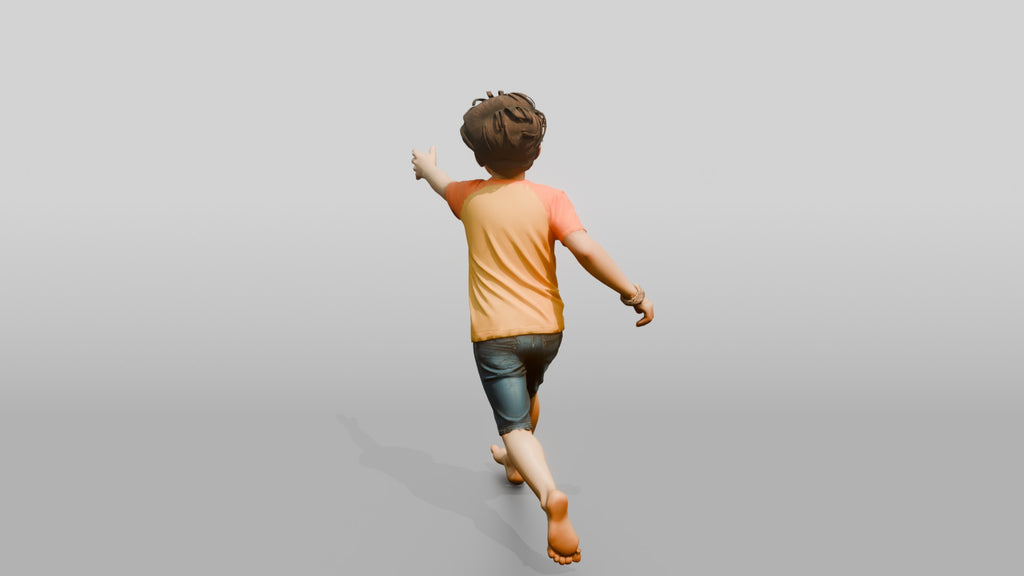 Young Iraqi Boy Chasing a Butterfly in a Meadow