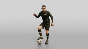 Soccer Player Trapping Ball Under Sole - 3D character model, view 1