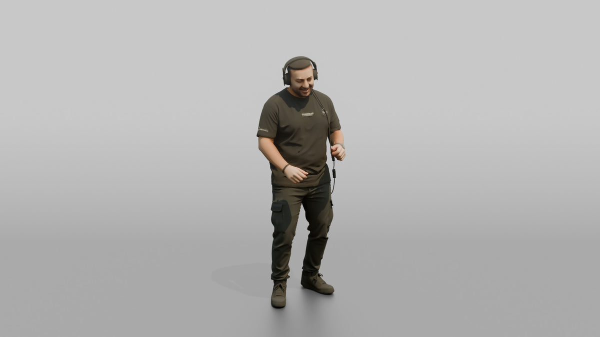 Club DJ Man Nodding To The Beat, Headphones On - 3D character model