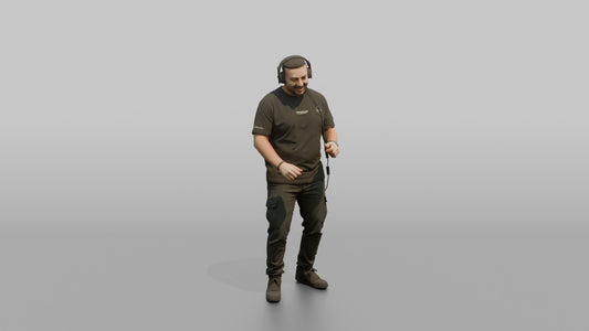 Club DJ Man Nodding To The Beat, Headphones On - 3D character model