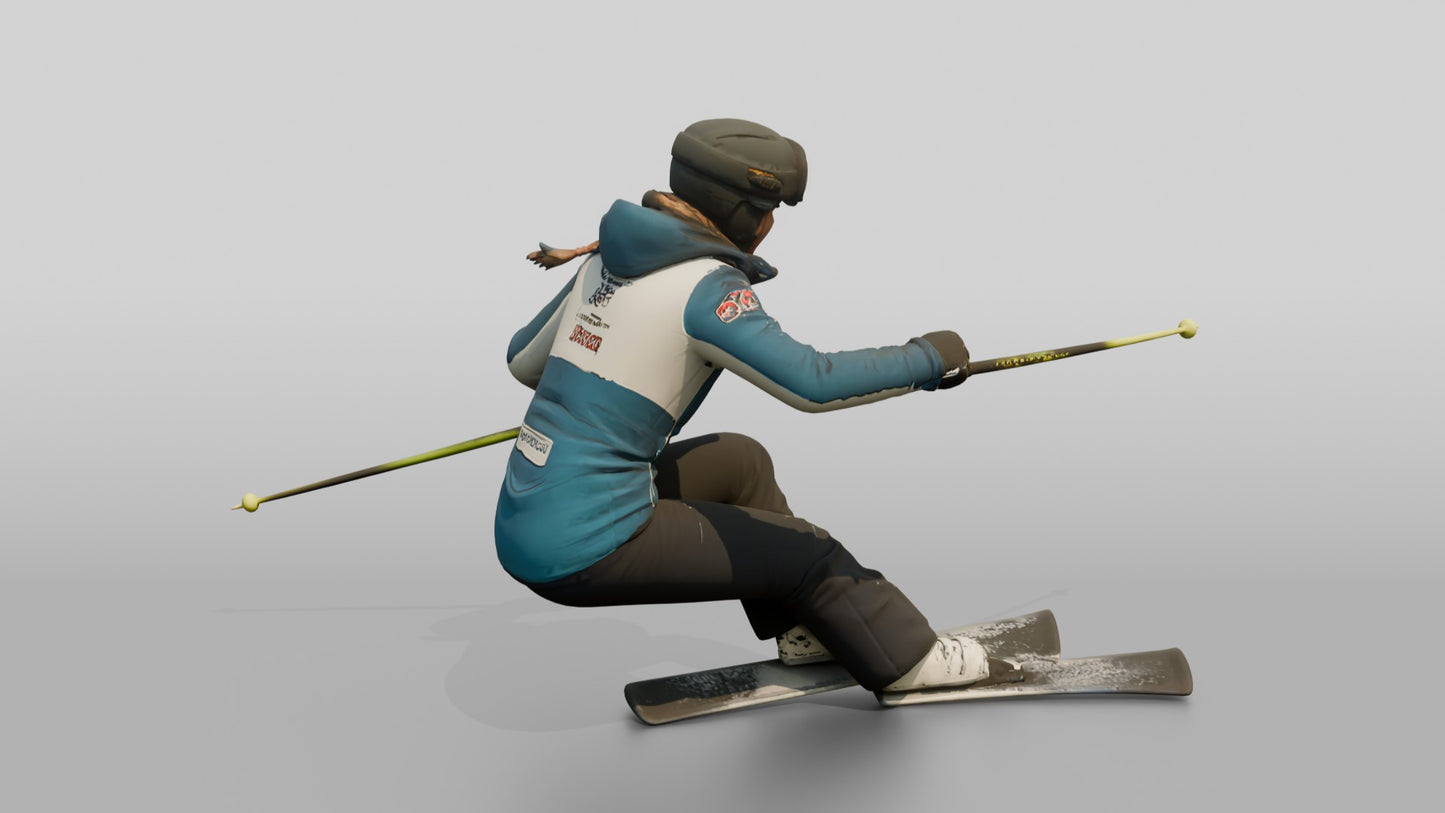 Norwegian Woman Carving a Turn on the Ski Slope