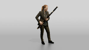Bassoonist Playing Wood Bassoon - 3D character model, view 1