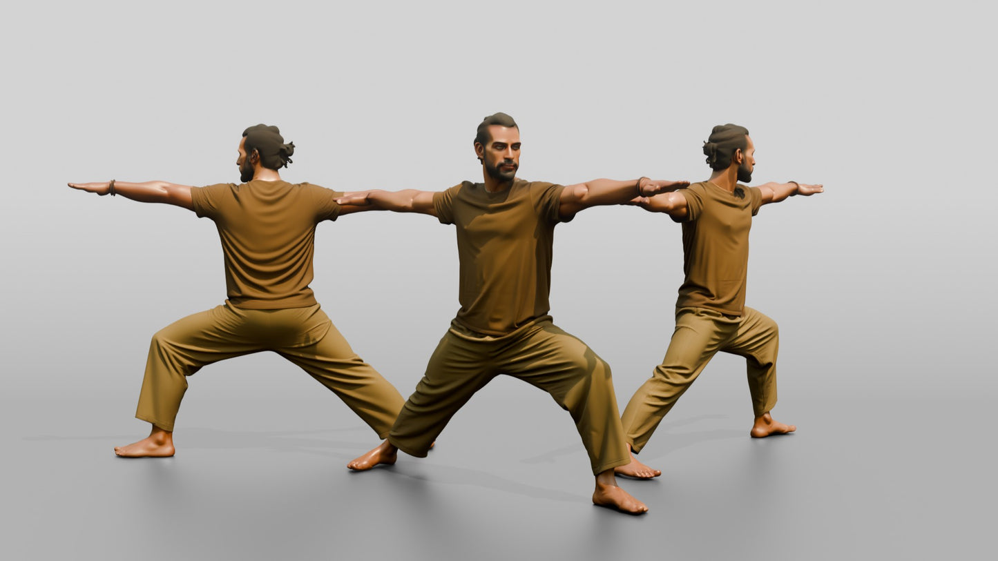 Warrior II Pose Man