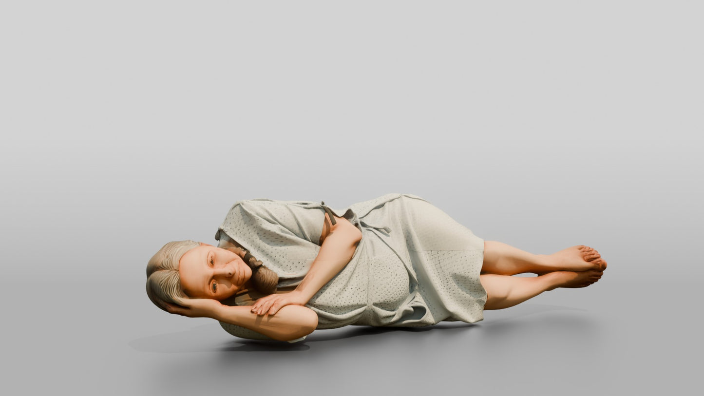Elderly Woman Patient Resting on the Floor