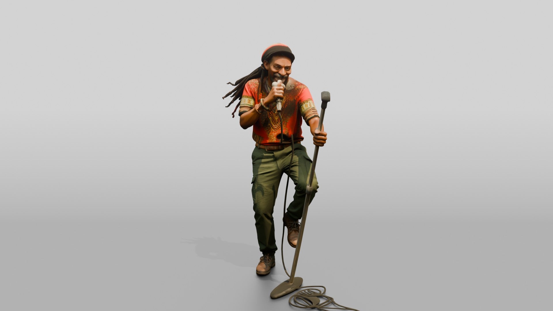 Reggae MC Skanking with Mic Stand