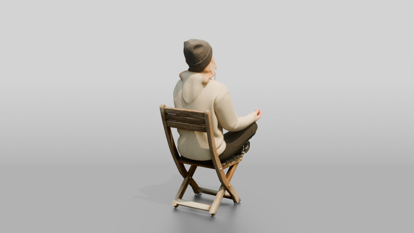 Norwegian Woman Meditating in the Snow