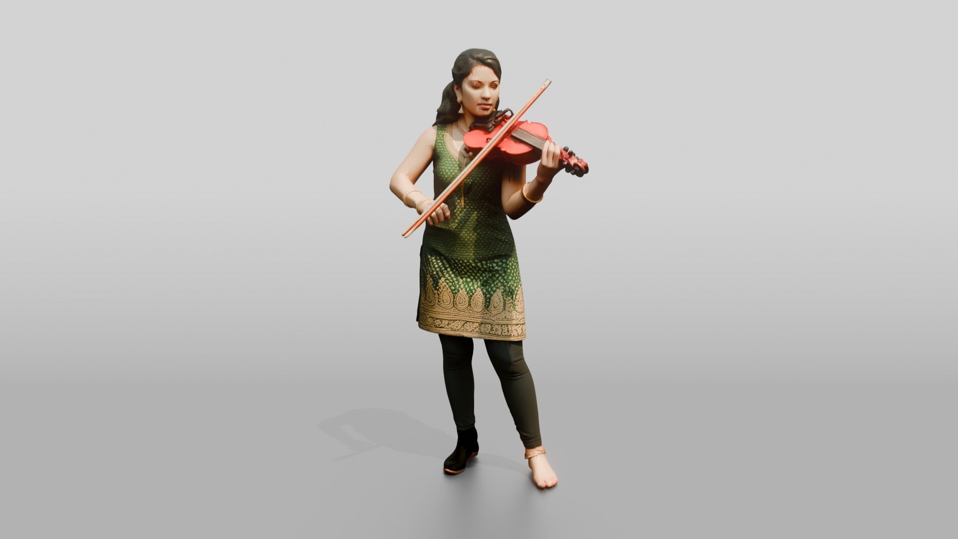 Fusion Violinist Playing Electric Violin
