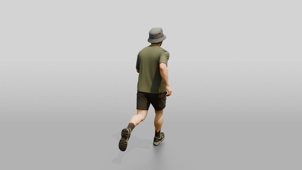 Man Swinging Arms in Beach Jog