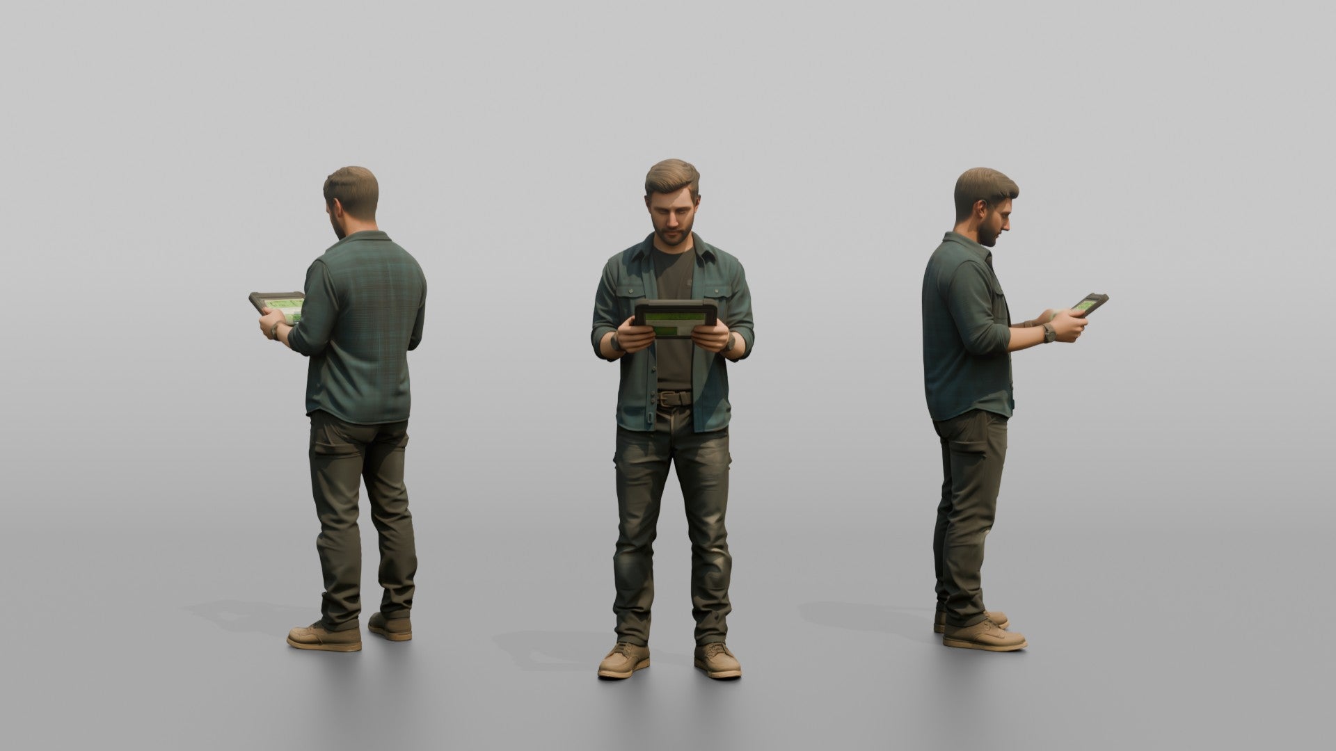 Farmer Holding Digital Tablet To Inspect Crop Health