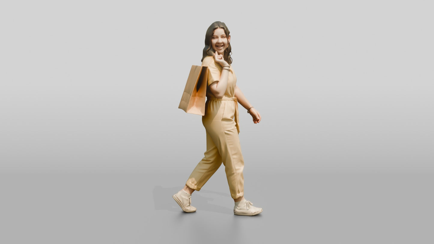 Curvy Greek Teenage Girl Laughing with a Shopping Bag