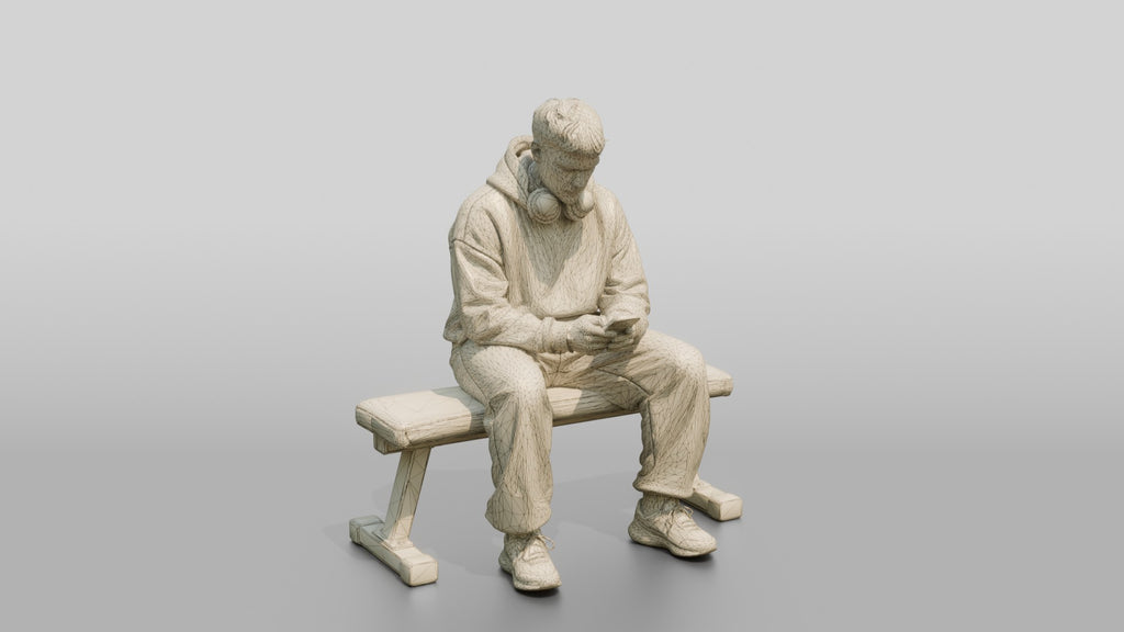 Man Sitting on Fitness Bench
