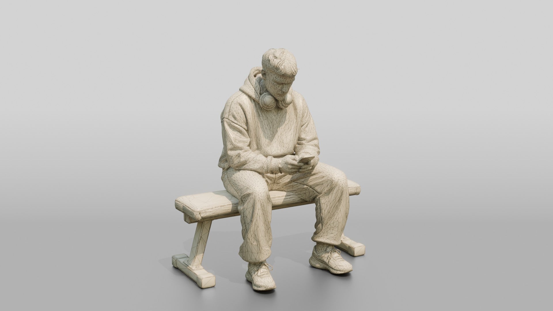 Man Sitting on Fitness Bench