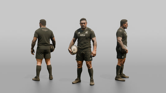 Maori Player Holding the Ball with a Menacing Stare