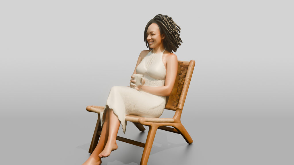 Woman Seated in a White Dress