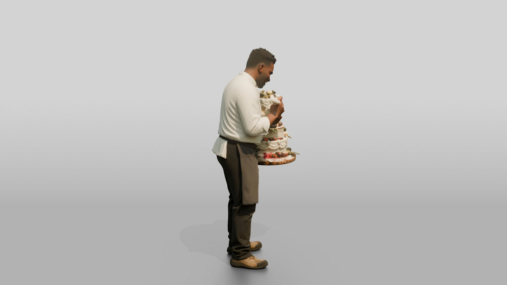 Pastry Chef Piping Whipped Cream