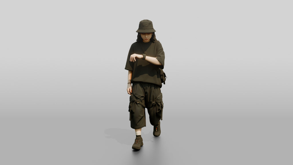 Streetwear Woman Checking Her Watch