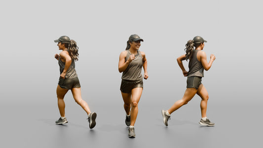 Latina Woman Running on the Boardwalk in Athleisure Set