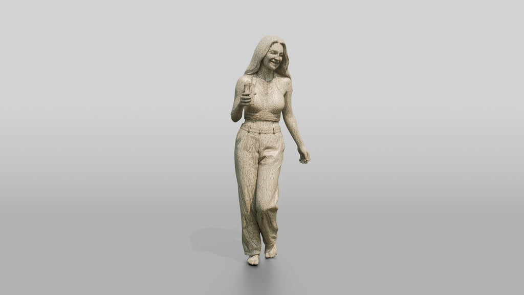 Woman with a Cocktail in Olive Pants