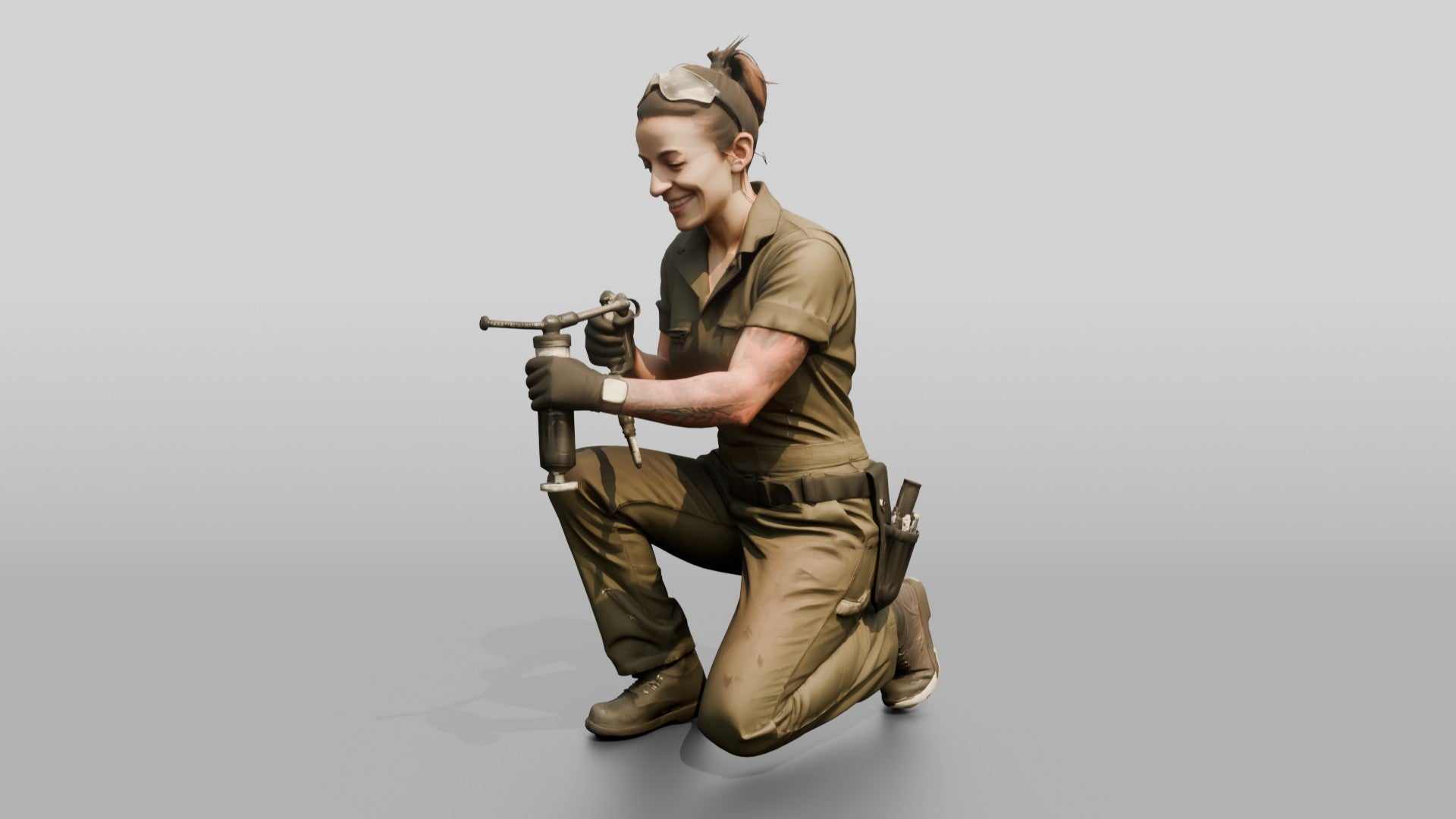 Mechanic Greasing a Suspension Joint
